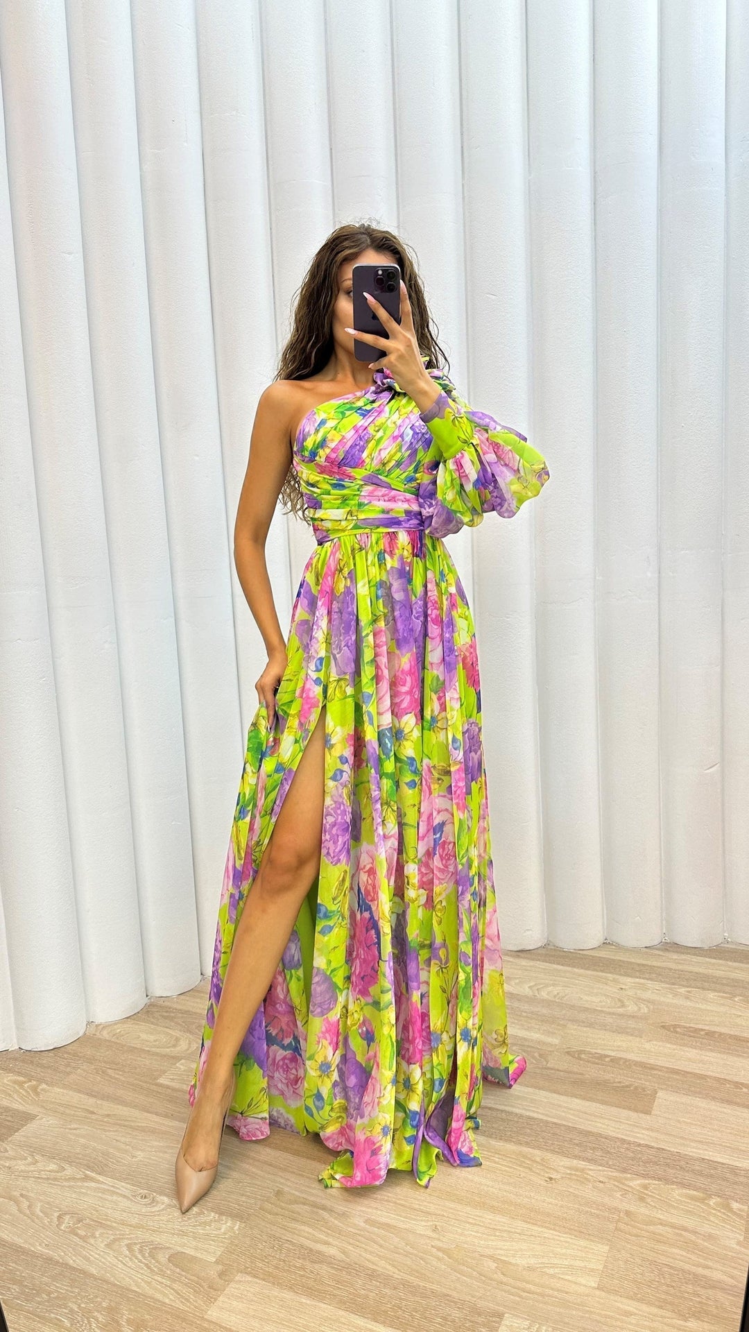 Michelle | Women’s Elegant Floral Slit Maxi Dress