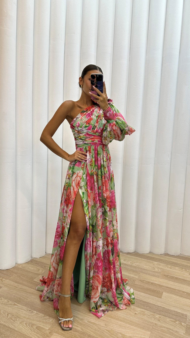 Michelle | Women’s Elegant Floral Slit Maxi Dress