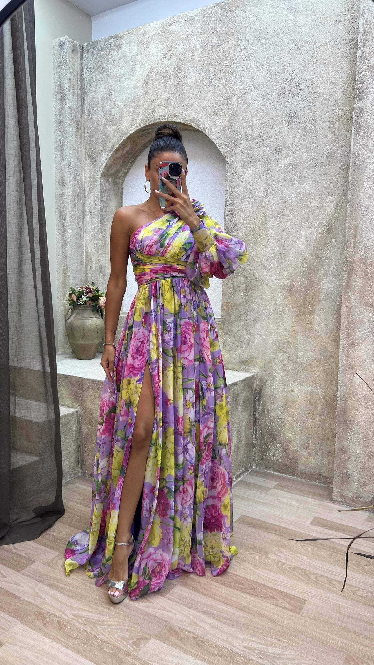 Michelle | Women’s Elegant Floral Slit Maxi Dress