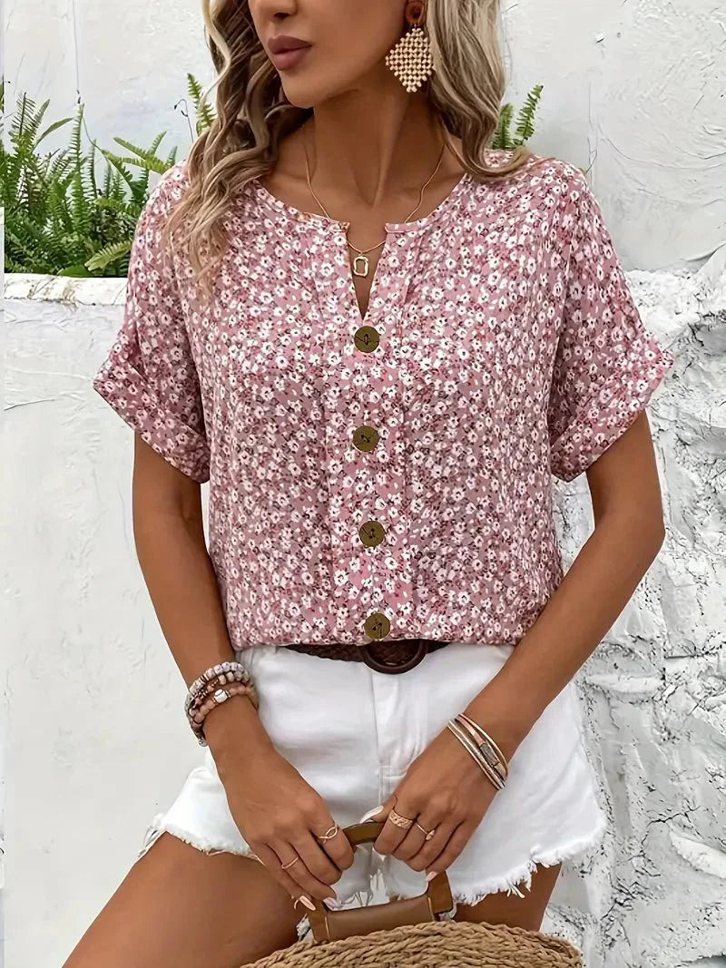 Elena | Wildflower Notch Blouse
