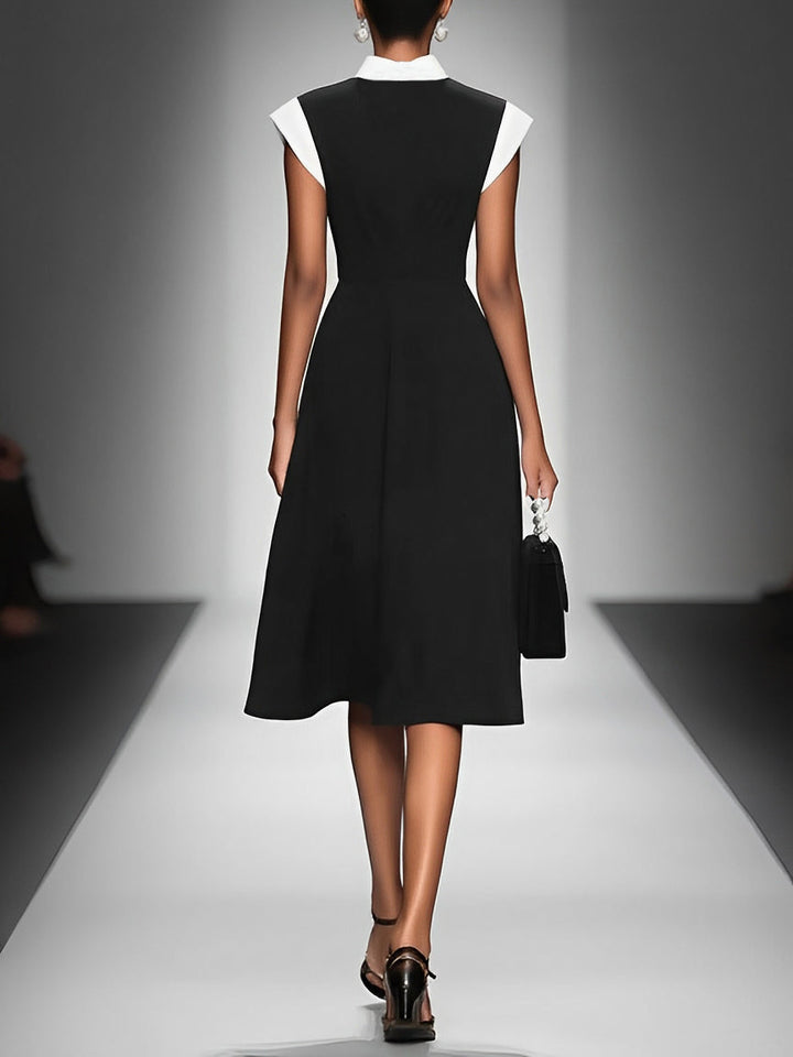 Mirelliane | Elegant Contrast Women’s Midi Dress