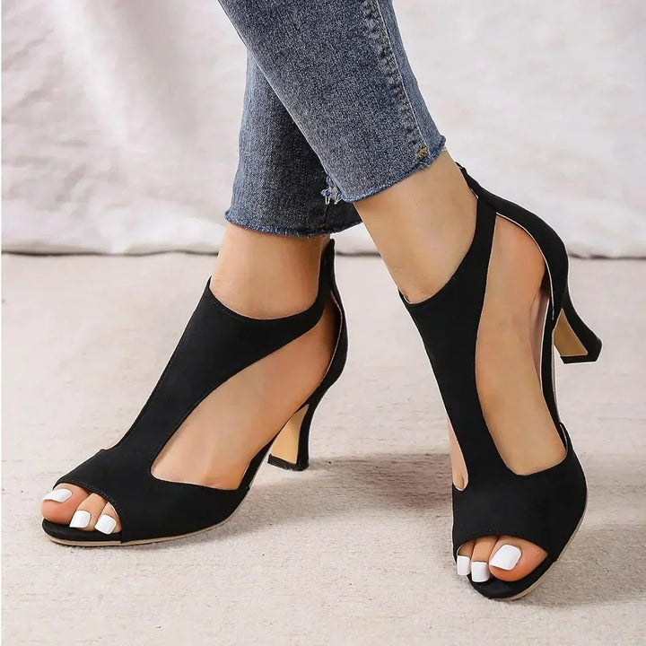 SELENE | ELEGANT BACK-ZIP STILETTO SANDALS