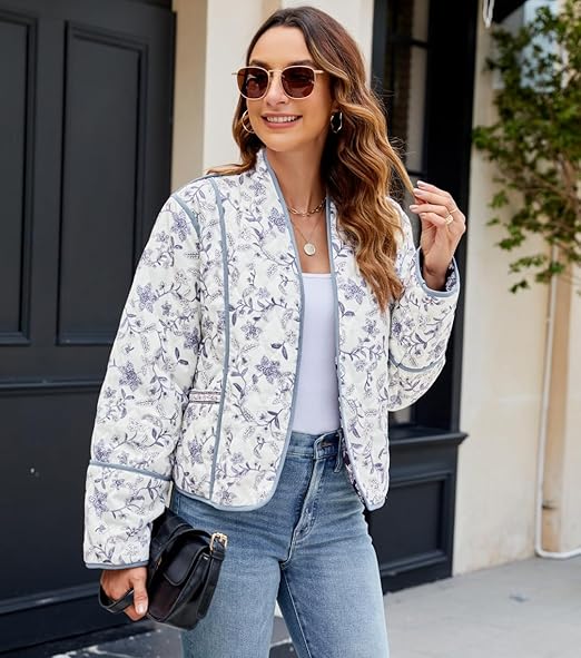 Helena | Women’s Quilted Floral Light Jacket