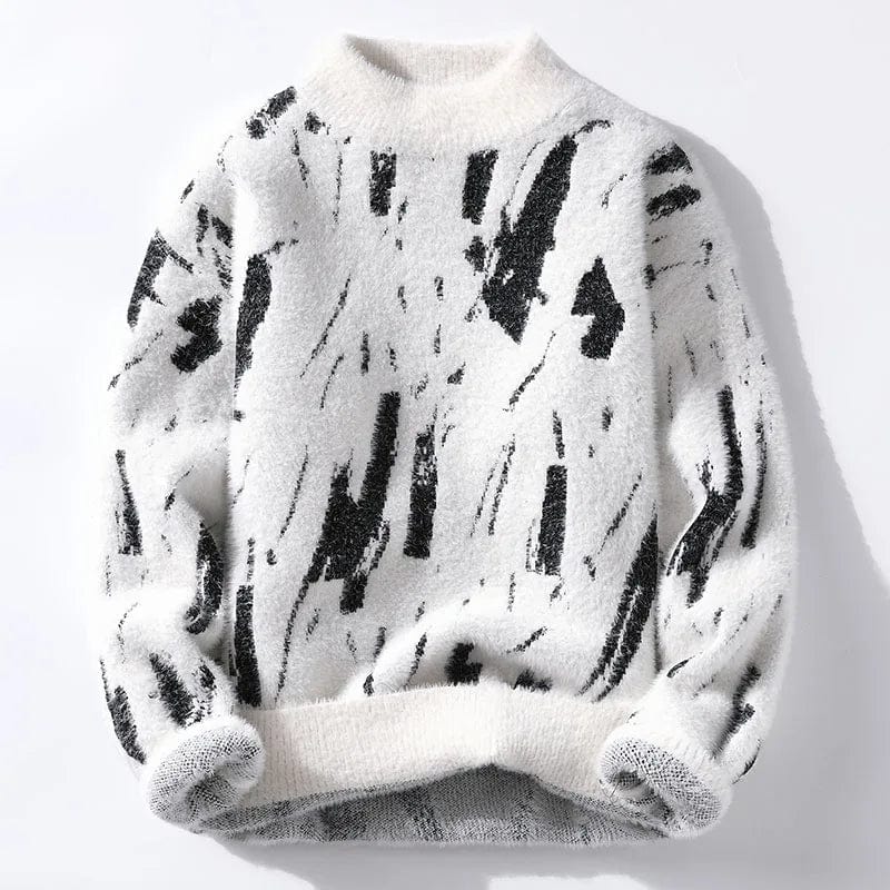 Fuzzy Abstract Knit Sweater