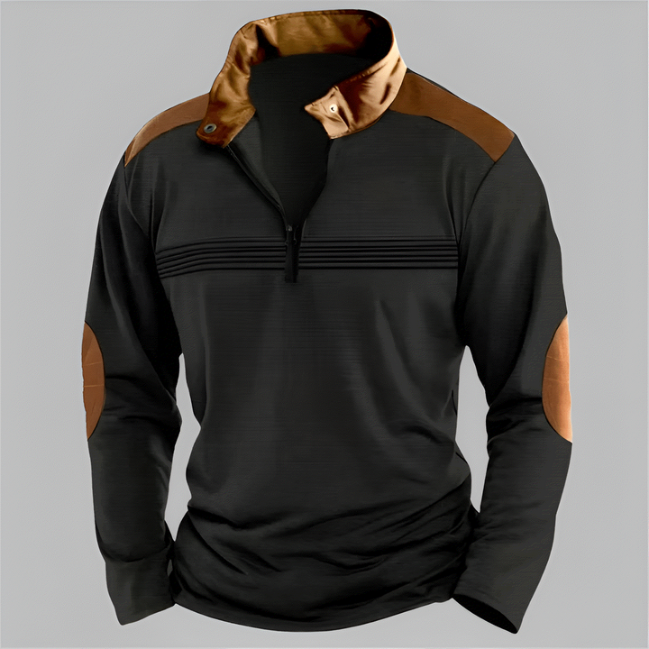 Contrast-Detail Half-Zip Pullover