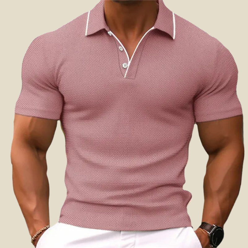 Kellan | Men’s Slim-Fit Waffle-Knit Tipped Polo Shirt