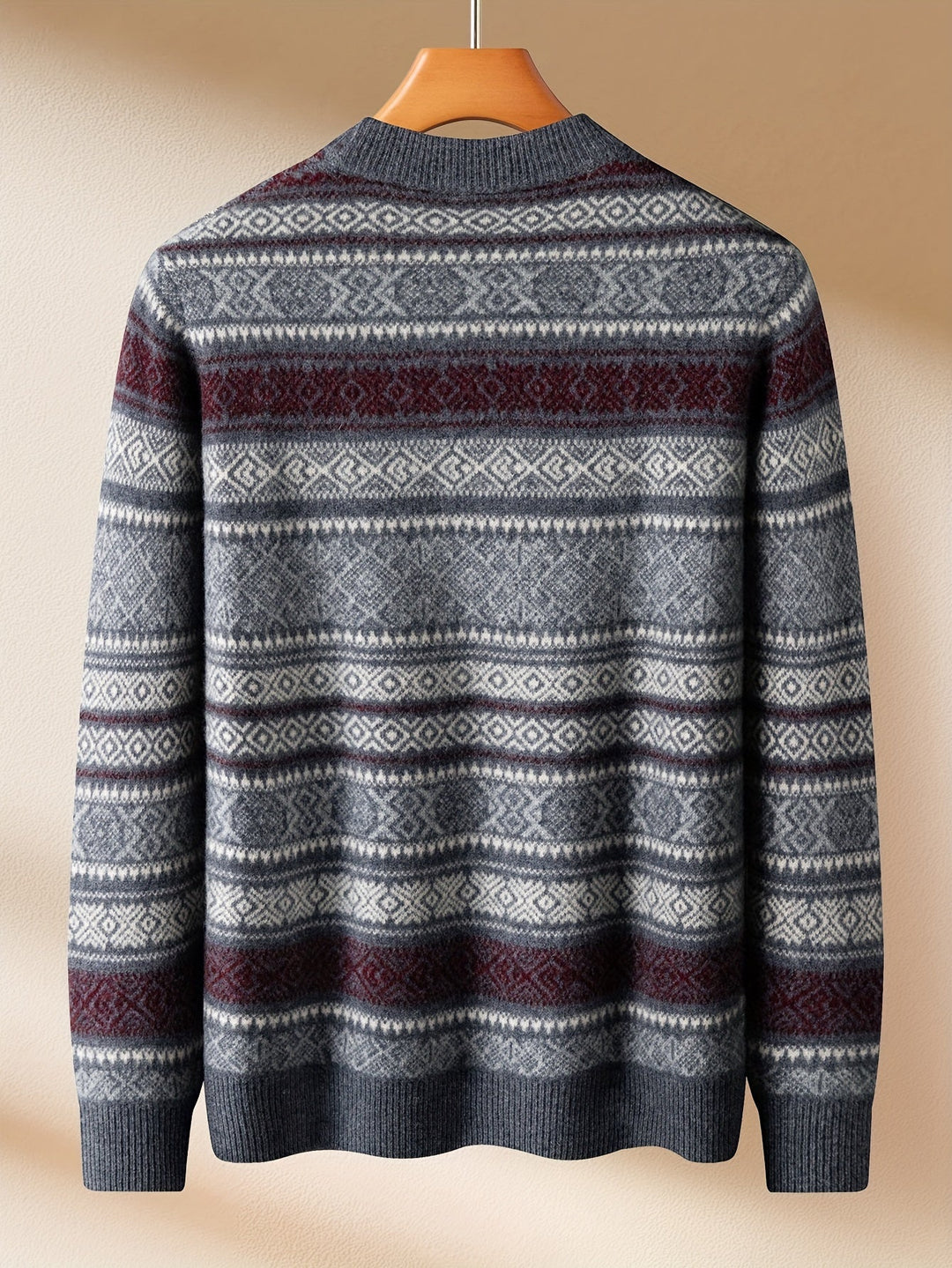 Patterned Crew Neck Men’s Sweater