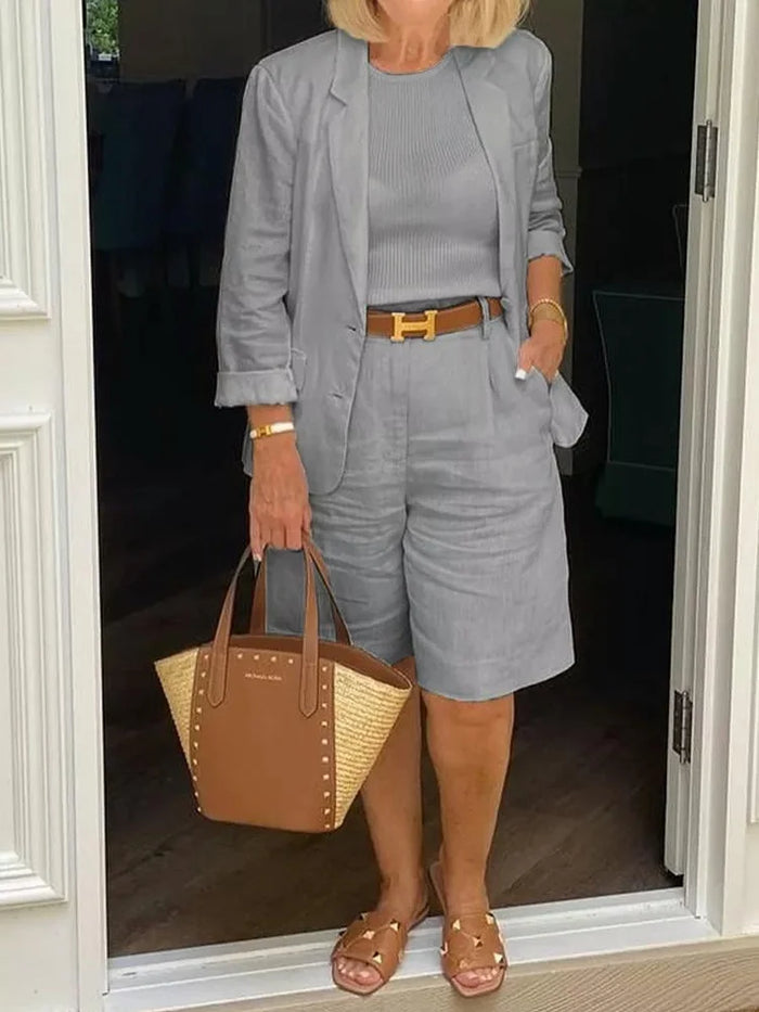 Sasha | Women’s Short-Sleeve Blazer & Shorts Set
