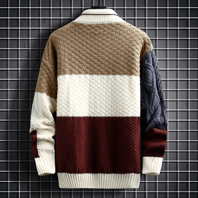 Color-Block Textured Men’s Sweater