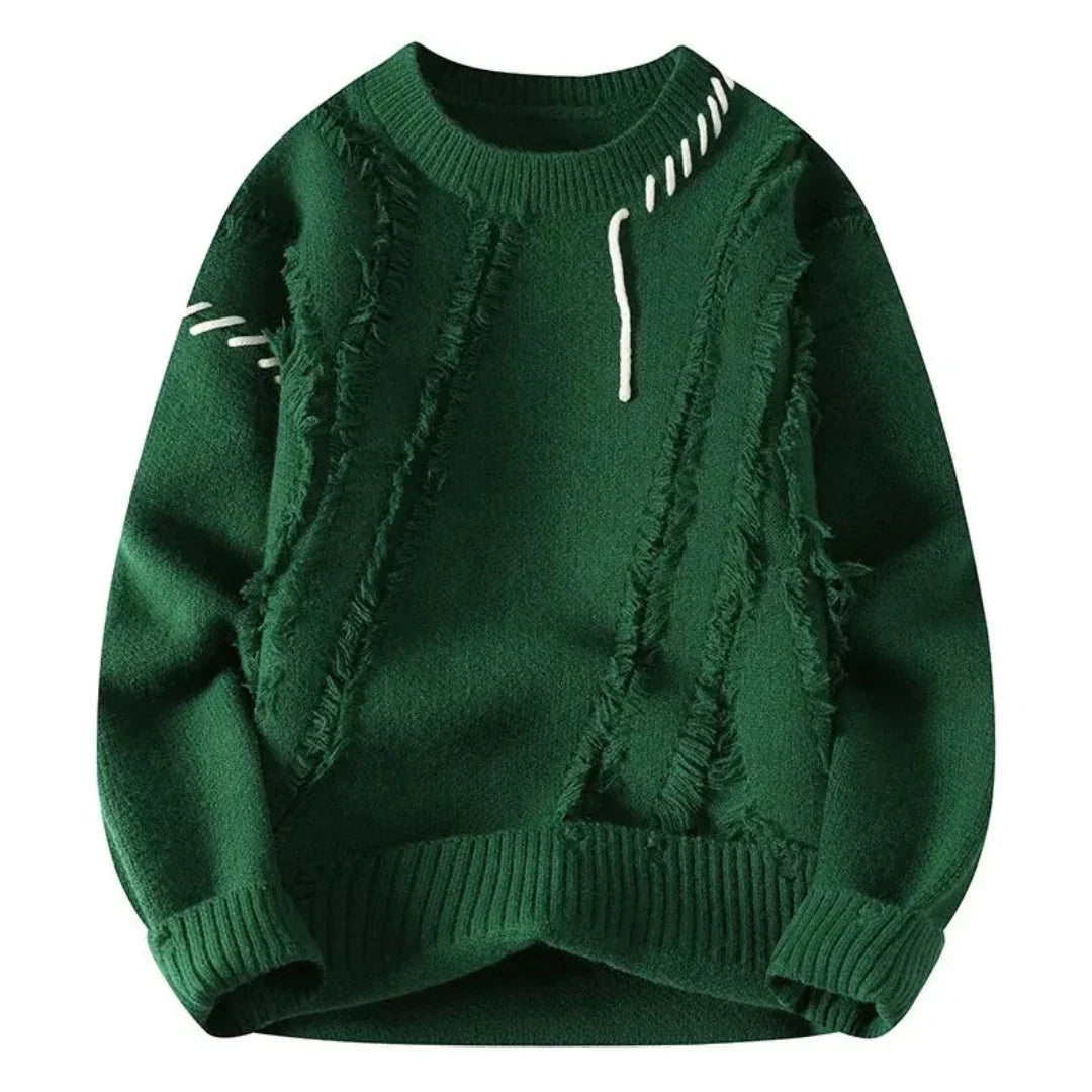 Textured Stitch Crew-Neck Men’s Sweater