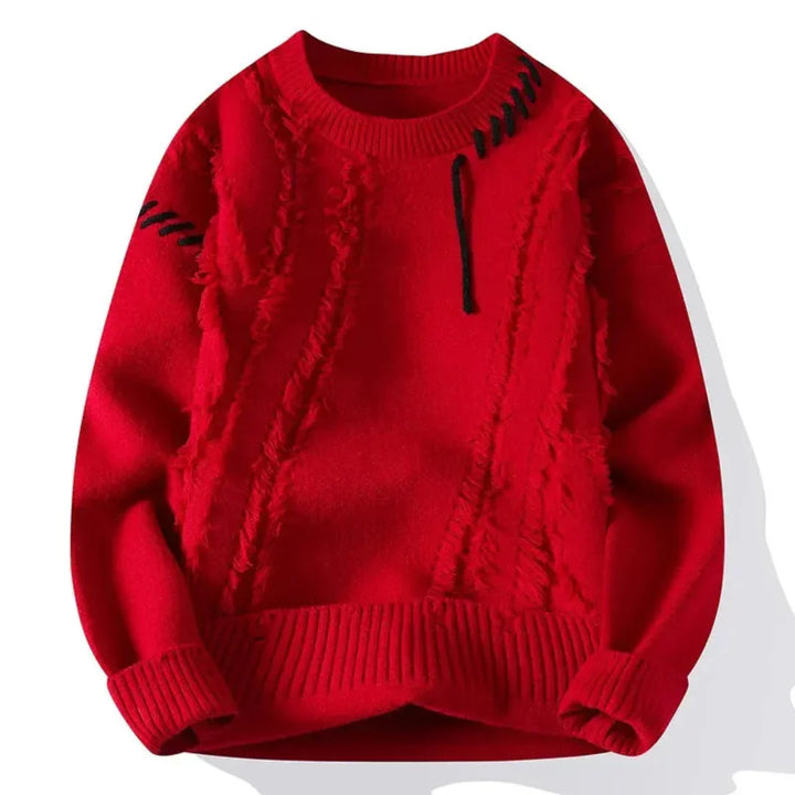 Textured Stitch Crew-Neck Men’s Sweater