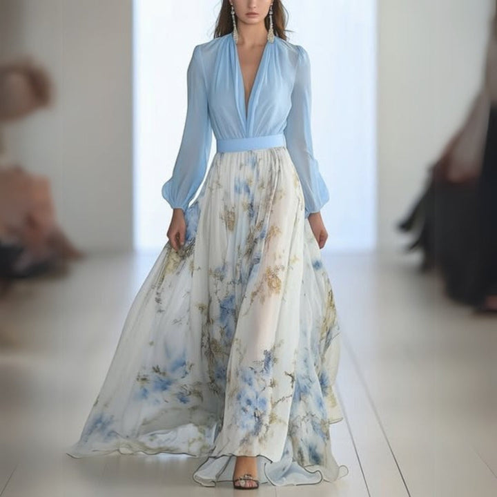 Women’s Floral V-Neck Maxi Dress
