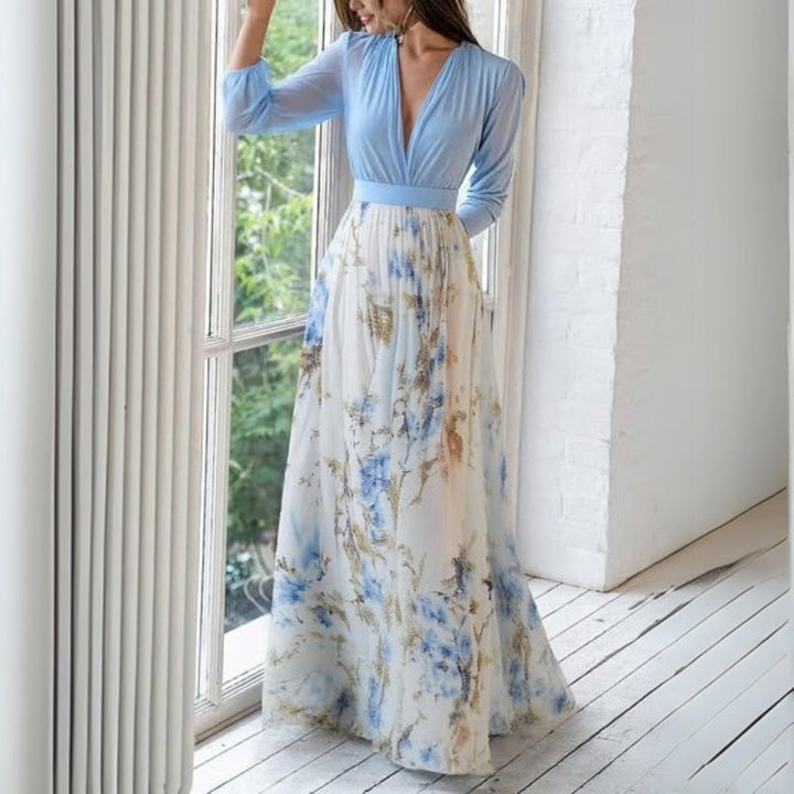 Women’s Floral V-Neck Maxi Dress