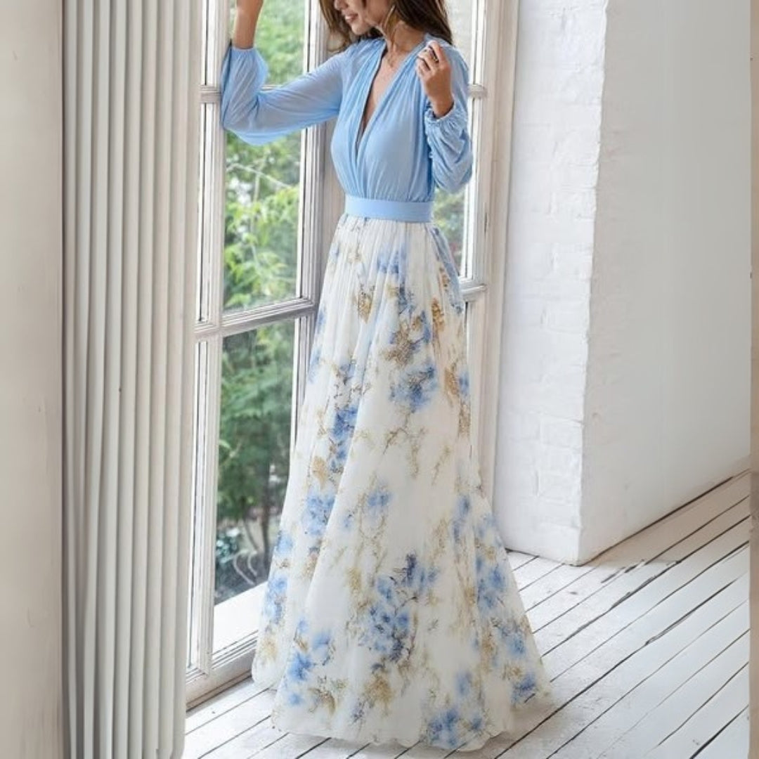 Women’s Floral V-Neck Maxi Dress