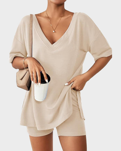 Camilla | Women’s Reversible Tee & Biker Short Set