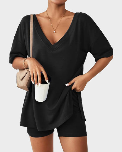 Camilla | Women’s Reversible Tee & Biker Short Set