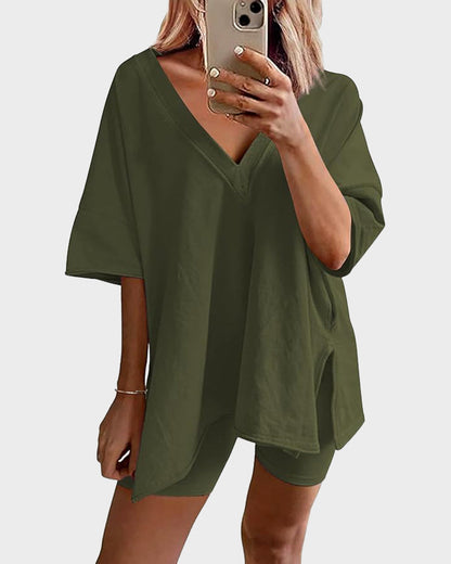 Camilla | Women’s Reversible Tee & Biker Short Set