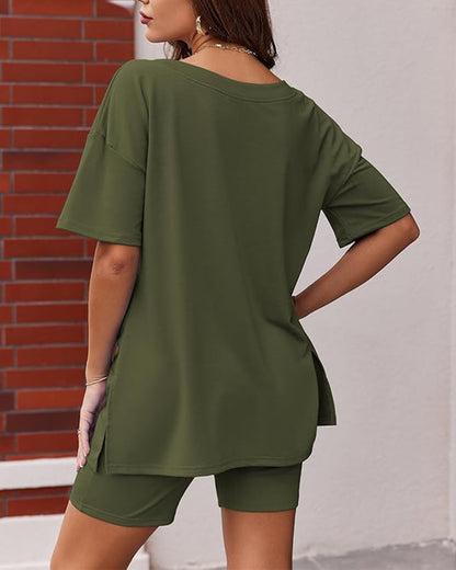Camilla | Women’s Reversible Tee & Biker Short Set