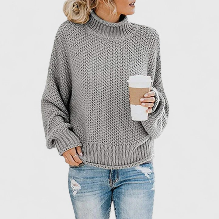 Raina | Classy Textured Knit Turtleneck Sweater