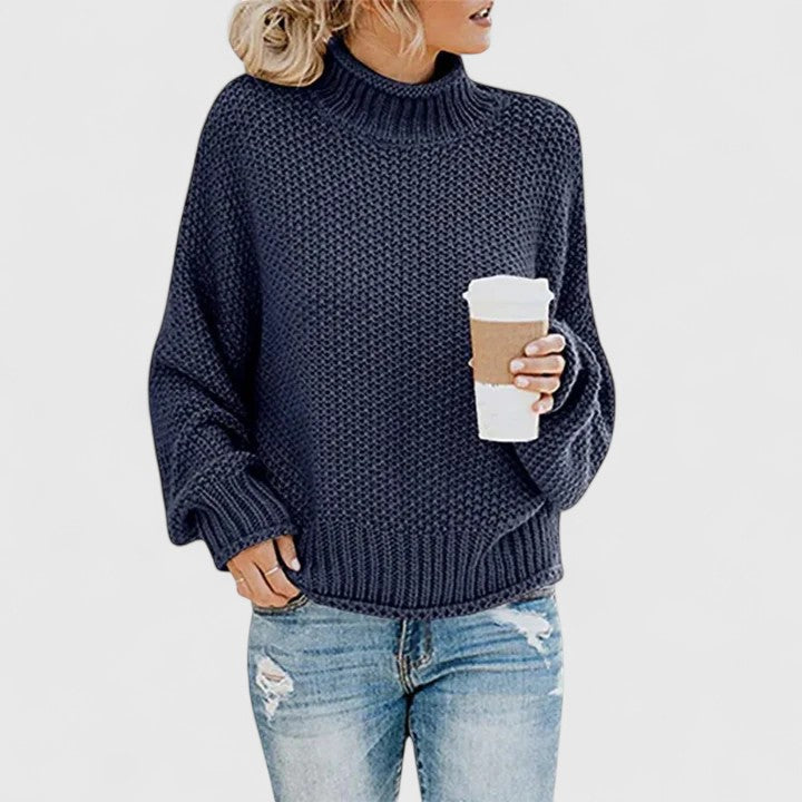 Raina | Classy Textured Knit Turtleneck Sweater