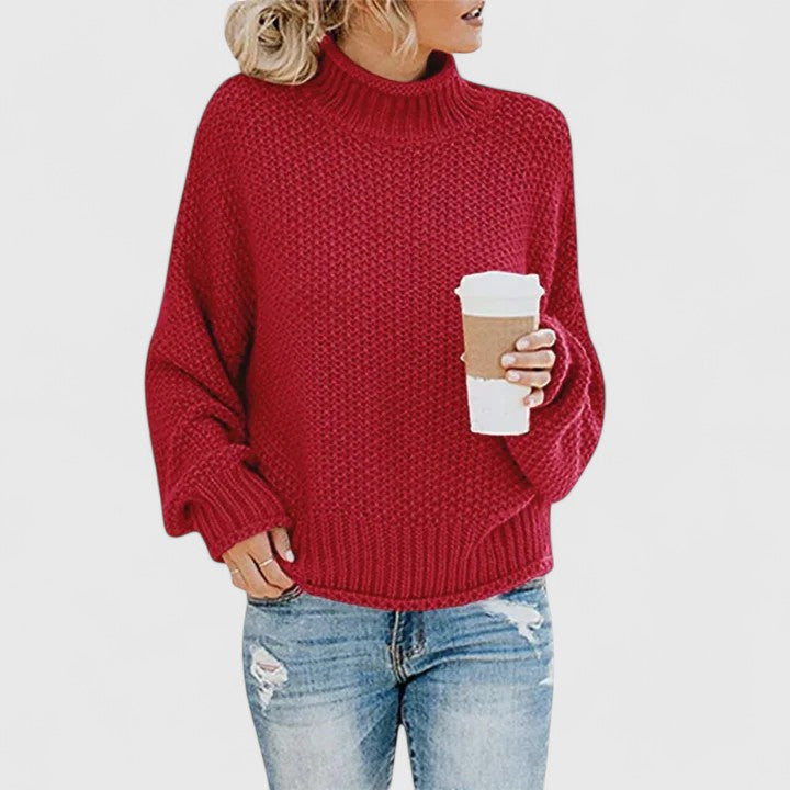 Raina | Classy Textured Knit Turtleneck Sweater