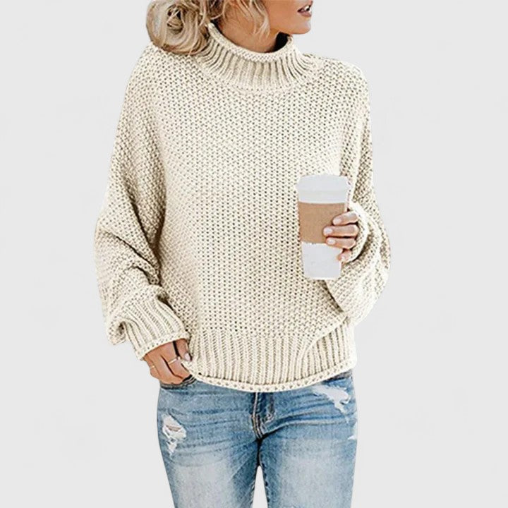 Raina | Classy Textured Knit Turtleneck Sweater