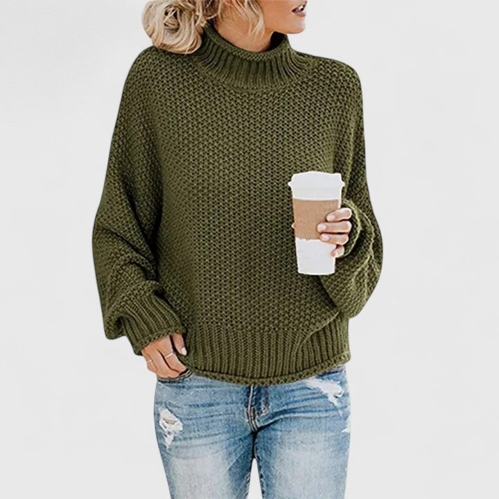 Raina | Classy Textured Knit Turtleneck Sweater