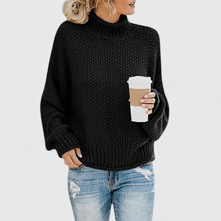 Raina | Classy Textured Knit Turtleneck Sweater