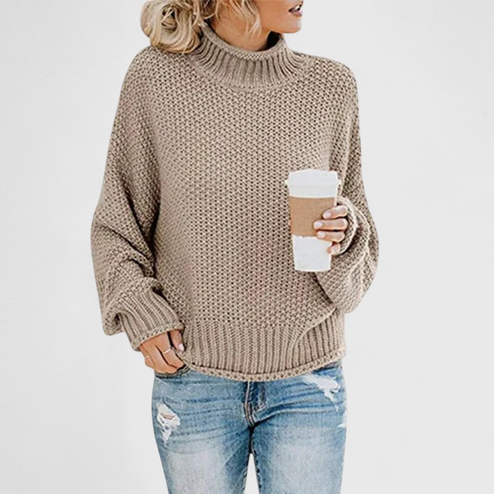 Raina | Classy Textured Knit Turtleneck Sweater