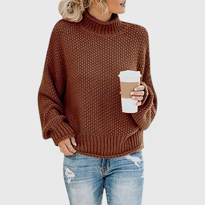 Raina | Classy Textured Knit Turtleneck Sweater