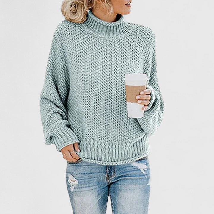 Raina | Classy Textured Knit Turtleneck Sweater