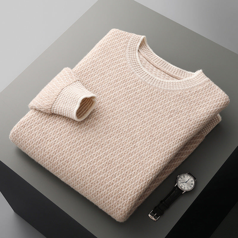 Textured Crewneck Knit Sweater