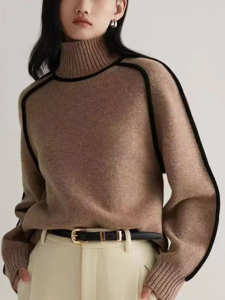 Alara | Contrast Trim Turtleneck Sweater