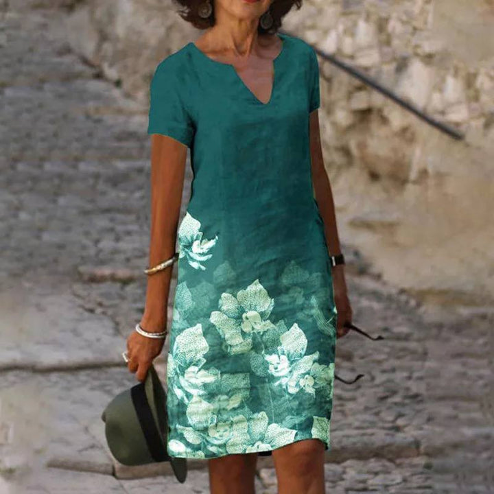 Women’s V-Neck Floral Print Dress