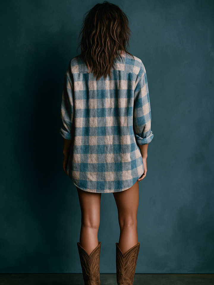 Callindra | Relaxed Plaid Shirt Dress