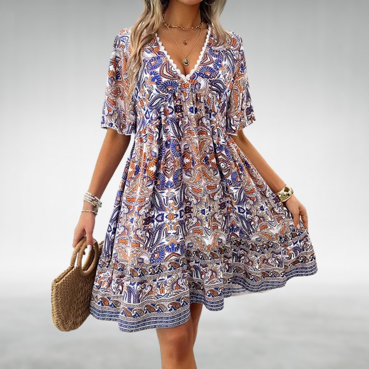 Liliane | Women Summer Boho Paisley Mini Dress