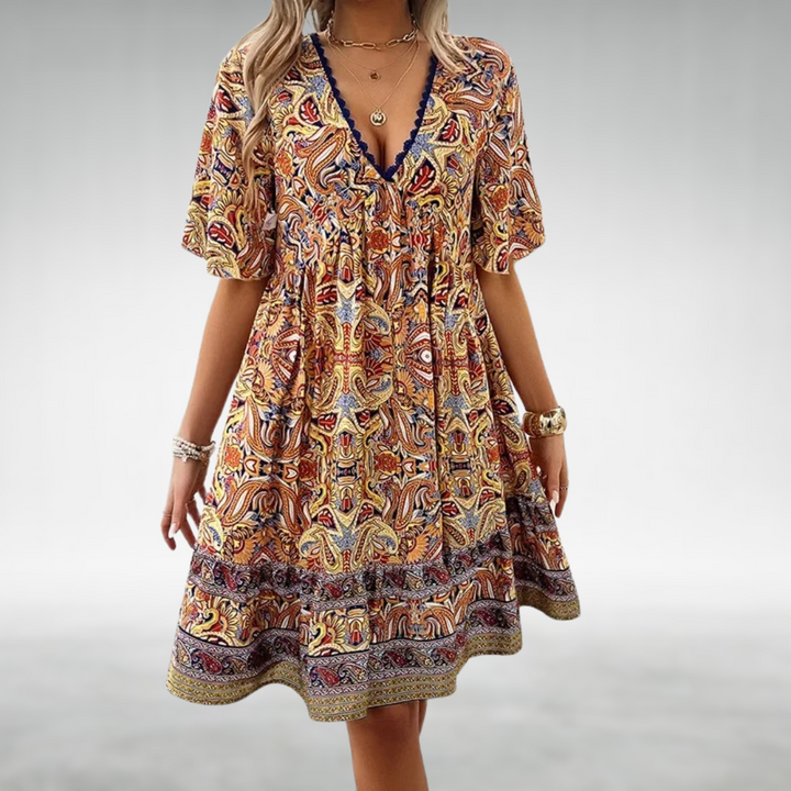 Liliane | Women Summer Boho Paisley Mini Dress