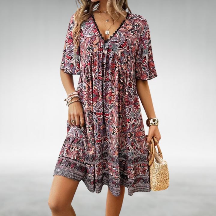 Liliane | Women Summer Boho Paisley Mini Dress