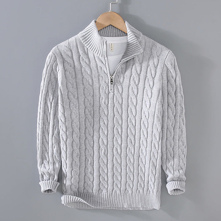 Men's Cable Knit Half-Zip Sweater