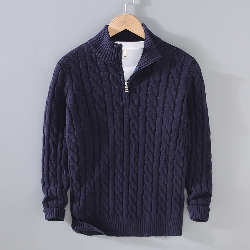 Men's Cable Knit Half-Zip Sweater