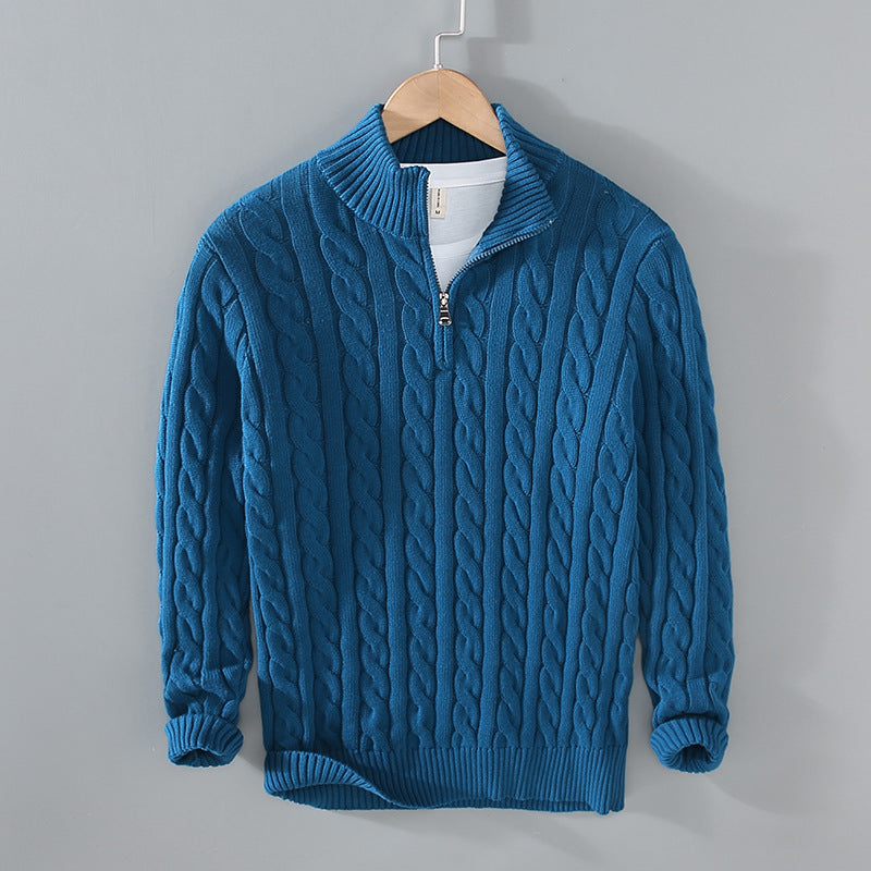 Men's Cable Knit Half-Zip Sweater