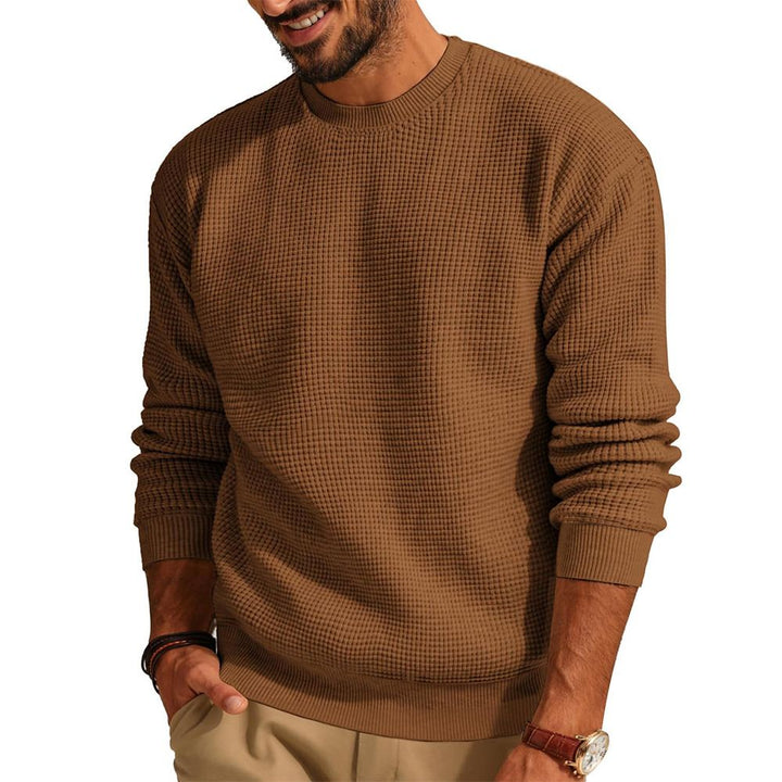 Waffle Knit Crewneck Sweater