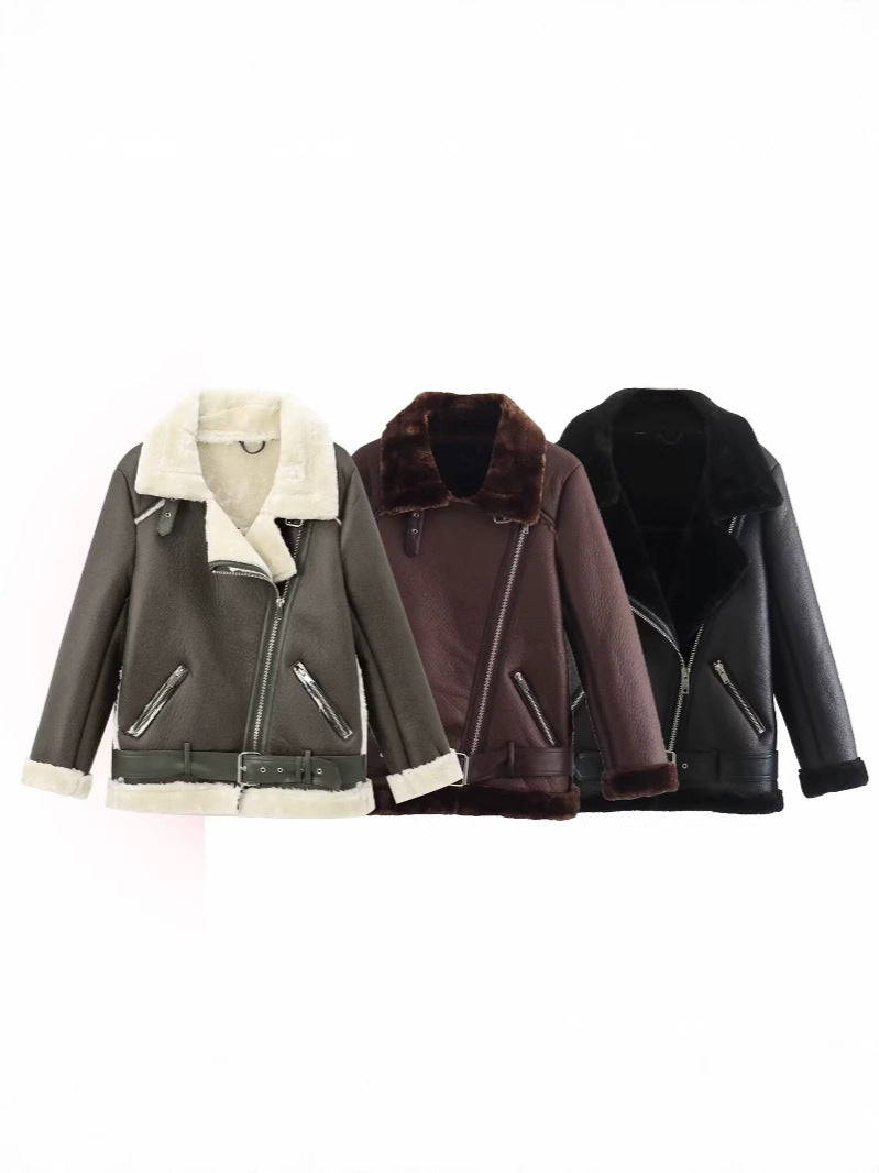 Maivelle | Aviator Belted Winter Coat