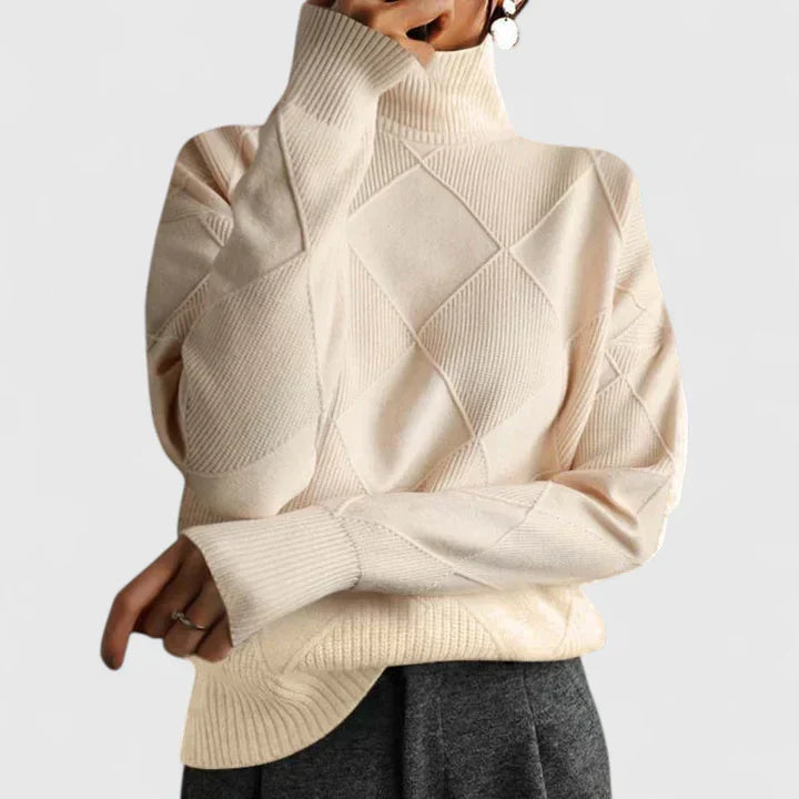 Elowen | Diamond-Knit Turtleneck Sweater