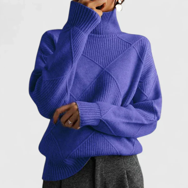 Elowen | Diamond-Knit Turtleneck Sweater