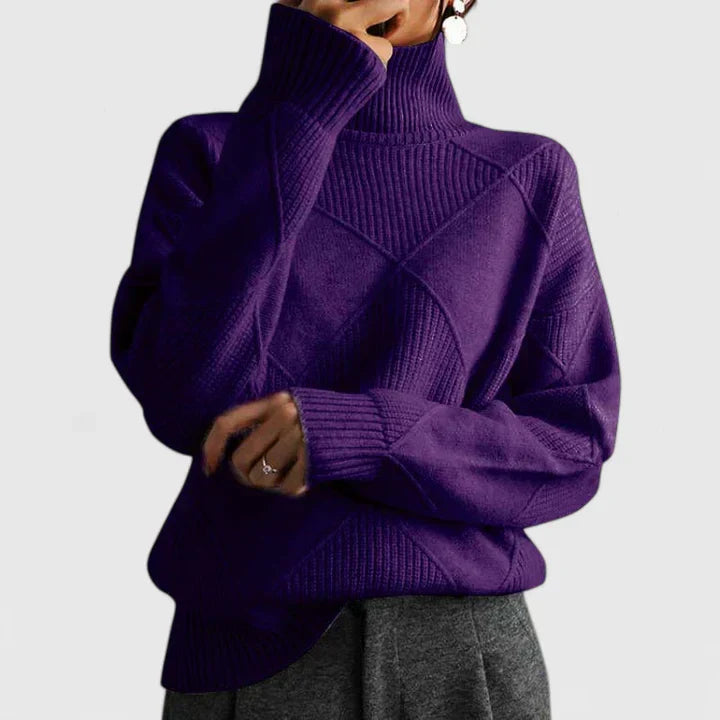 Elowen | Diamond-Knit Turtleneck Sweater