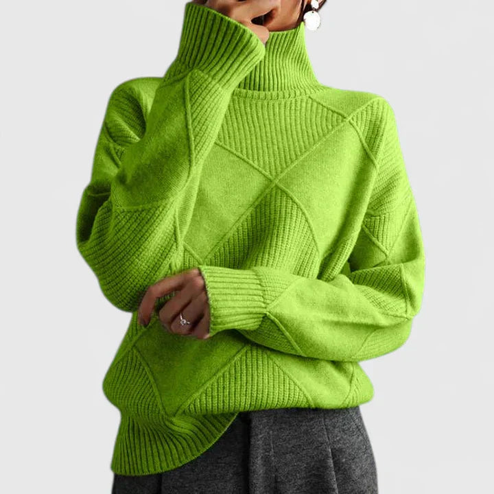 Elowen | Diamond-Knit Turtleneck Sweater