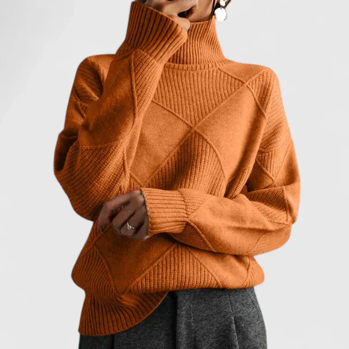 Elowen | Diamond-Knit Turtleneck Sweater