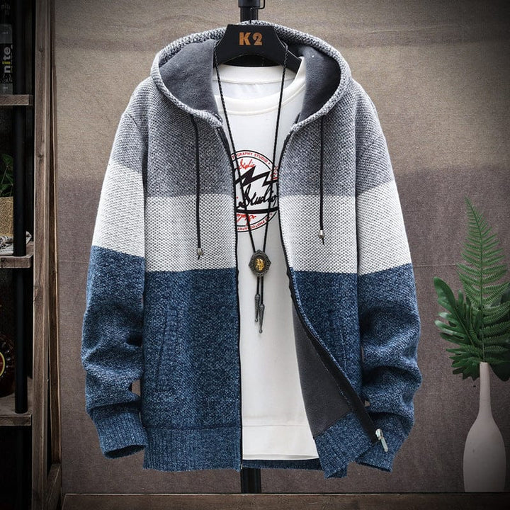 Colorblock Men’s  Hooded Cardigan