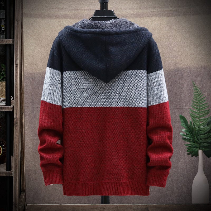 Colorblock Men’s  Hooded Cardigan